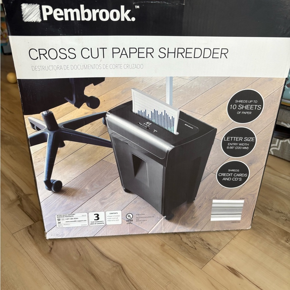 Pembrook Black Cross Cut Paper Shredder